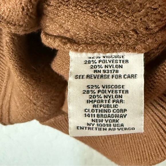 Magaschoni|Brown tan super soft mock neck sweater in textured detail•••Large - Picture 8 of 10